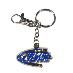 Bud Light Beer Keychain Purse Clip Silver Tone Blue Party